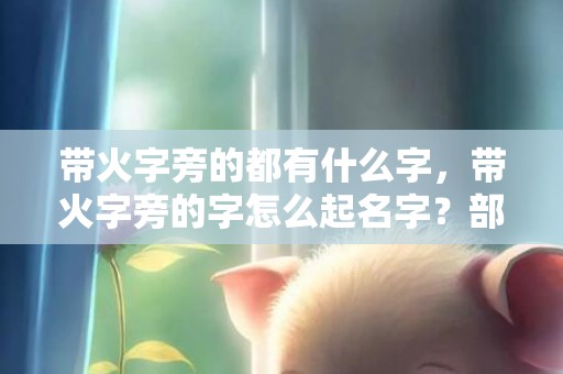 带火字旁的都有什么字，带火字旁的字怎么起名字？部首为火的男孩名字