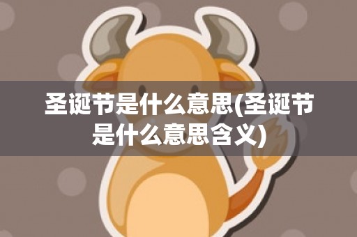 圣诞节是什么意思(圣诞节是什么意思含义)