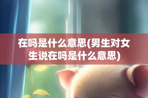 在吗是什么意思(男生对女生说在吗是什么意思)