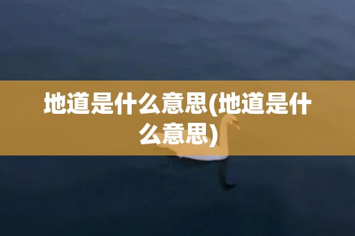 地道是什么意思(地道是什么意思)