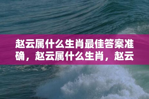 赵云属什么生肖最佳答案准确，赵云属什么生肖，赵云两扶幼主