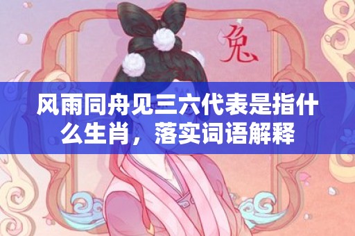 风雨同舟见三六代表是指什么生肖，落实词语解释