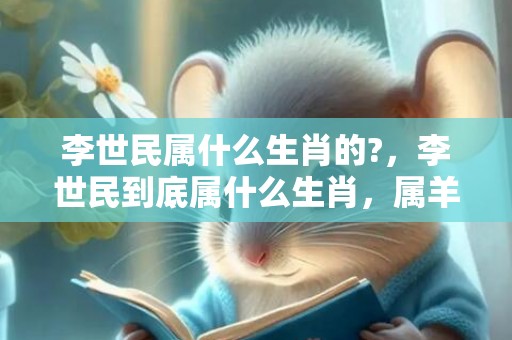 李世民属什么生肖的?，李世民到底属什么生肖，属羊人几日出生大富大贵