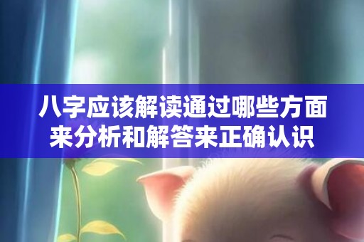 八字应该解读通过哪些方面来分析和解答来正确认识