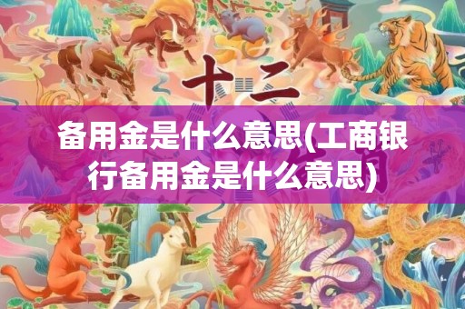 备用金是什么意思(工商银行备用金是什么意思)