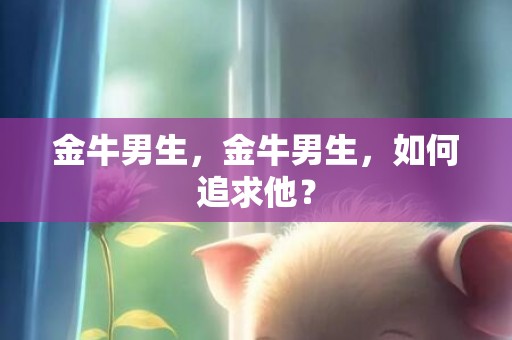 金牛男生，金牛男生，如何追求他？