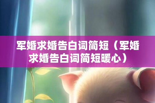 军婚求婚告白词简短（军婚求婚告白词简短暖心）