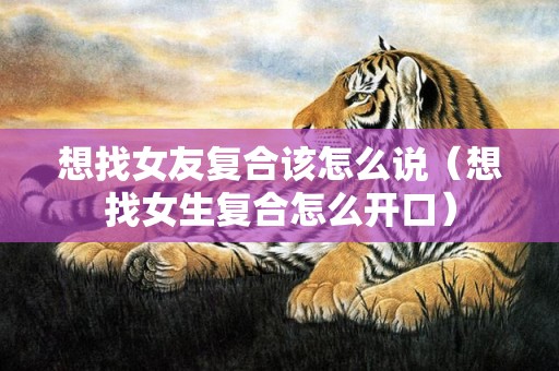 想找女友复合该怎么说（想找女生复合怎么开口）