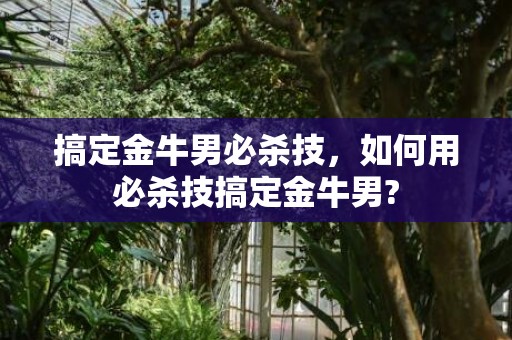 搞定金牛男必杀技，如何用必杀技搞定金牛男?