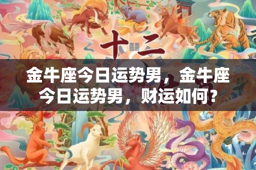 金牛座今日运势男，金牛座今日运势男，财运如何？