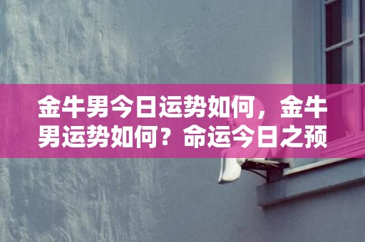 金牛男今日运势如何，金牛男运势如何？命运今日之预测！