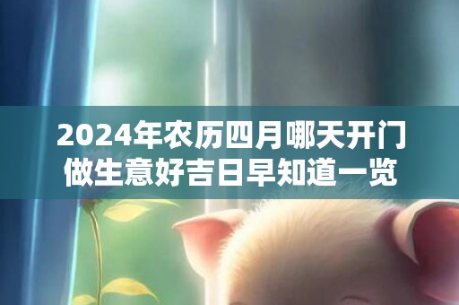 2024年农历四月哪天开门做生意好吉日早知道一览