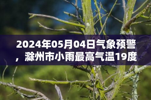 2024年05月04日气象预警，滁州市小雨最高气温19度