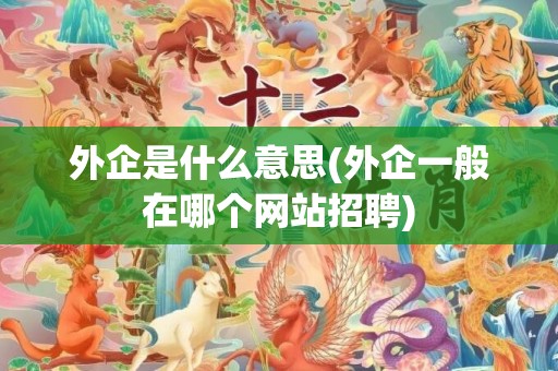 外企是什么意思(外企一般在哪个网站招聘)