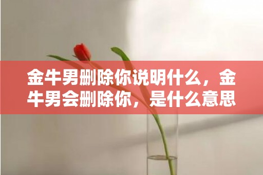 金牛男删除你说明什么，金牛男会删除你，是什么意思？