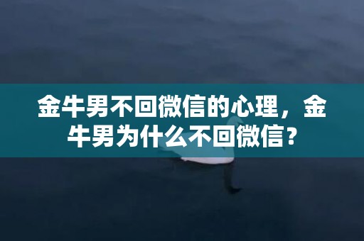 金牛男不回微信的心理，金牛男为什么不回微信？
