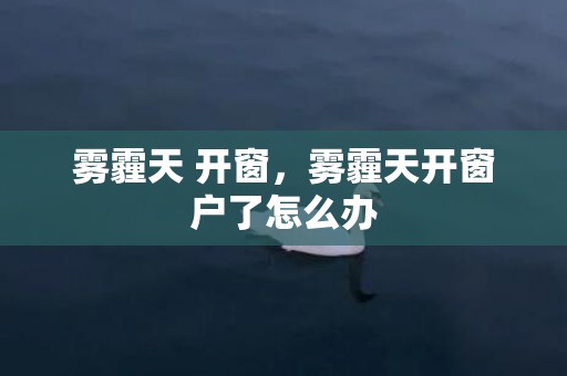 雾霾天 开窗，雾霾天开窗户了怎么办