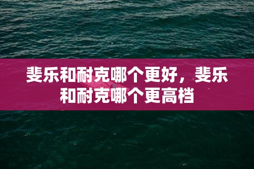 斐乐和耐克哪个更好，斐乐和耐克哪个更高档