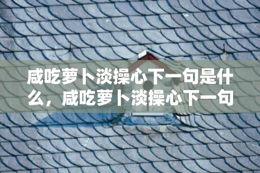 咸吃萝卜淡操心下一句是什么，咸吃萝卜淡操心下一句是什么
