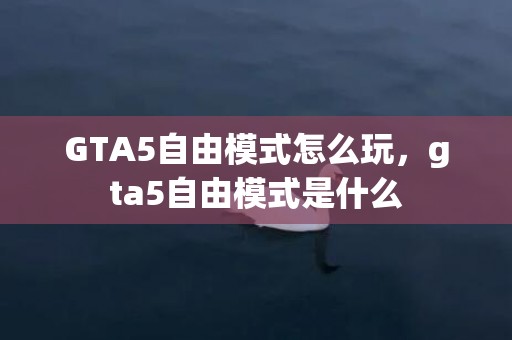 GTA5自由模式怎么玩，gta5自由模式是什么