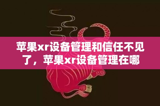苹果xr设备管理和信任不见了，苹果xr设备管理在哪