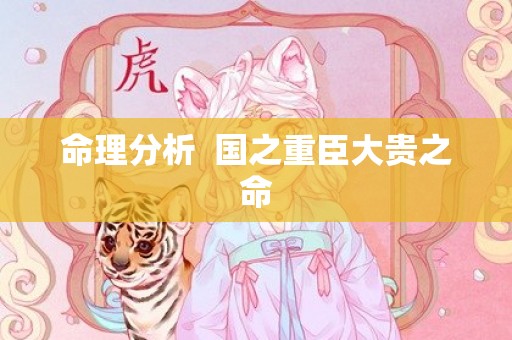 命理分析  国之重臣大贵之命