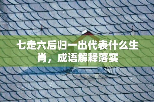 七走六后归一出代表什么生肖，成语解释落实