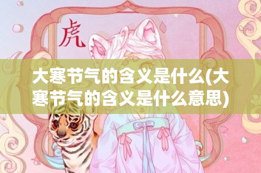 大寒节气的含义是什么(大寒节气的含义是什么意思)