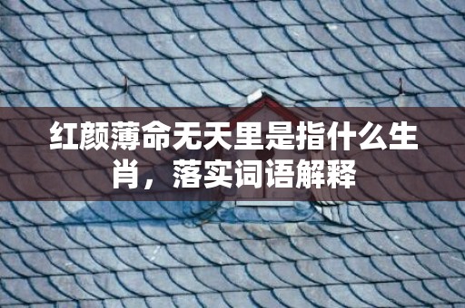 红颜薄命无天里是指什么生肖，落实词语解释