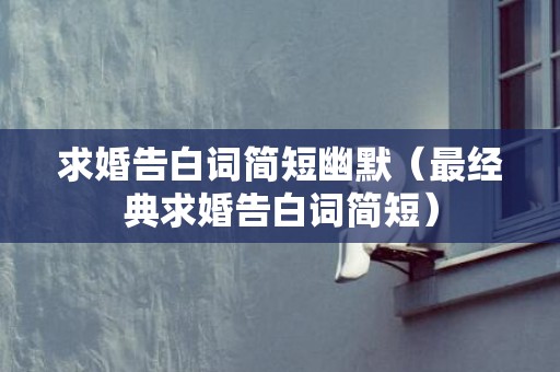 求婚告白词简短幽默（最经典求婚告白词简短）