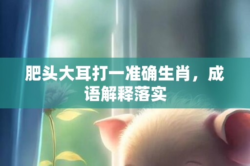 肥头大耳打一准确生肖，成语解释落实