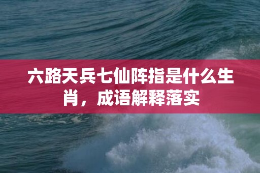 六路天兵七仙阵指是什么生肖，成语解释落实