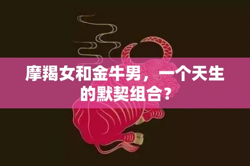 摩羯女和金牛男，一个天生的默契组合？