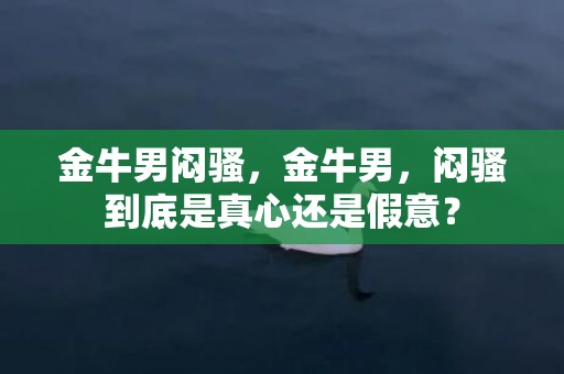 金牛男闷骚，金牛男，闷骚到底是真心还是假意？