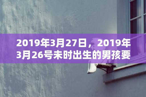 2019年3月27日，2019年3月26号未时出生的男孩要怎么起名字