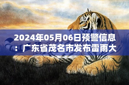 2024年05月06日预警信息：广东省茂名市发布雷雨大风黄色预警