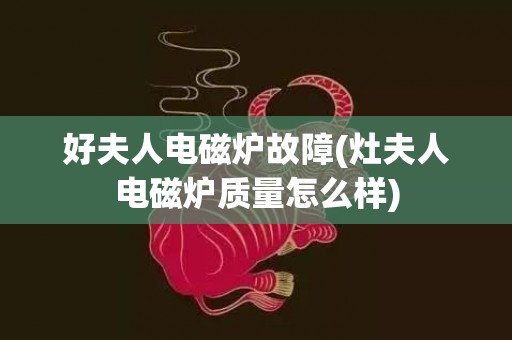 好夫人电磁炉故障(灶夫人电磁炉质量怎么样)