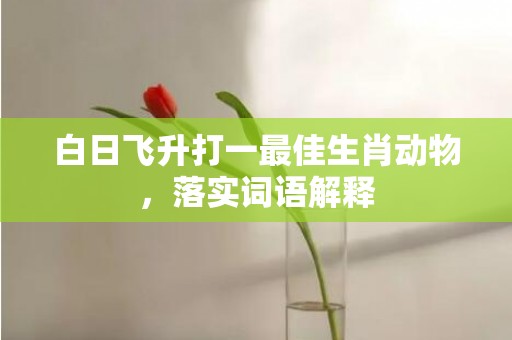 白日飞升打一最佳生肖动物，落实词语解释
