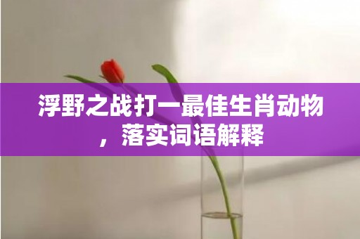 浮野之战打一最佳生肖动物，落实词语解释