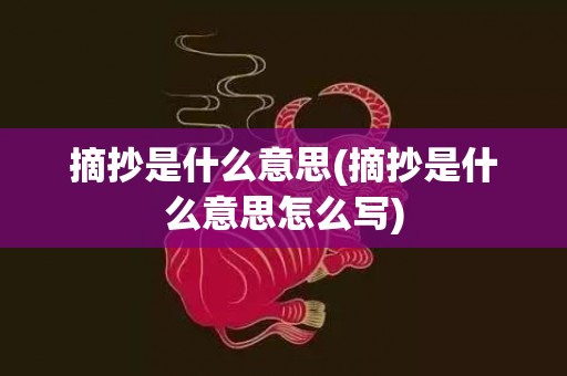 摘抄是什么意思(摘抄是什么意思怎么写)