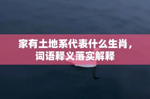 家有土地系代表什么生肖，词语释义落实解释