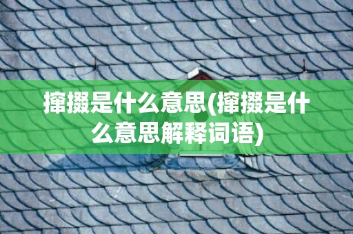 撺掇是什么意思(撺掇是什么意思解释词语)