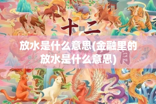 放水是什么意思(金融里的放水是什么意思)
