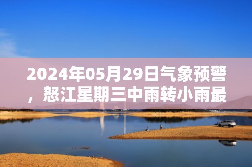 2024年05月29日气象预警，怒江星期三中雨转小雨最高温度26℃