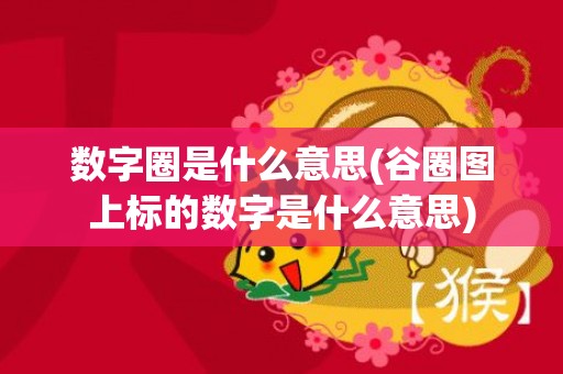数字圈是什么意思(谷圈图上标的数字是什么意思)