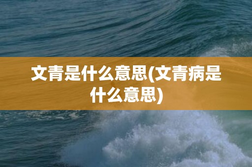 文青是什么意思(文青病是什么意思)