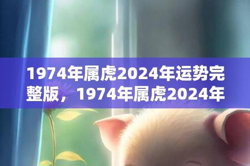 1974年属虎2024年运势完整版，1974年属虎2024年运势