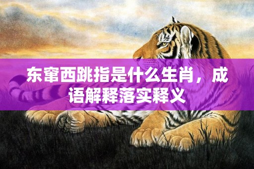 东窜西跳指是什么生肖，成语解释落实释义