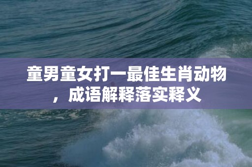 童男童女打一最佳生肖动物，成语解释落实释义