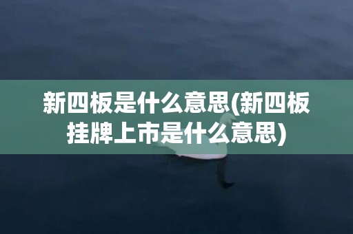 新四板是什么意思(新四板挂牌上市是什么意思)